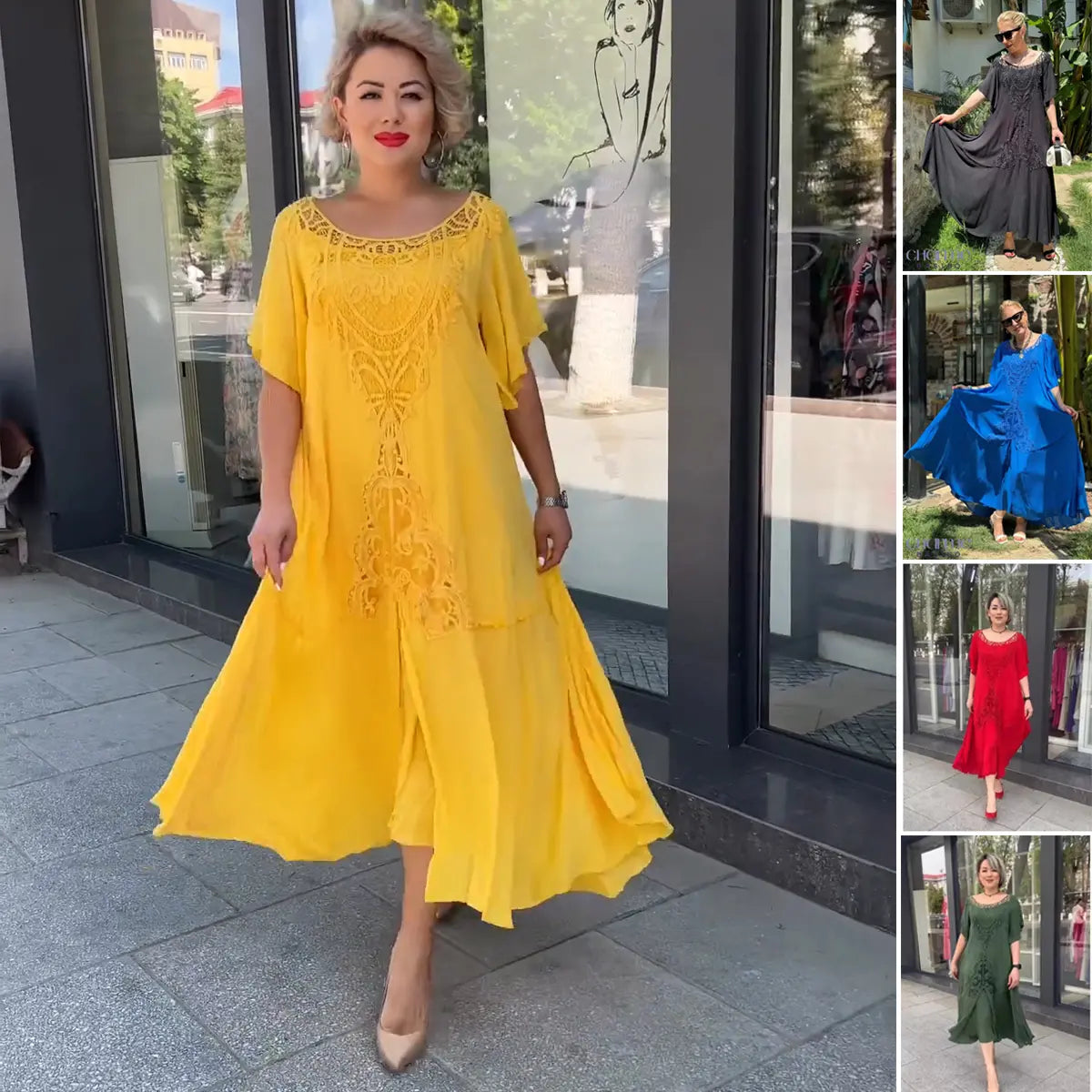 👗2025 Rochie nouă pentru femei cu dantelă lată, mărime mare