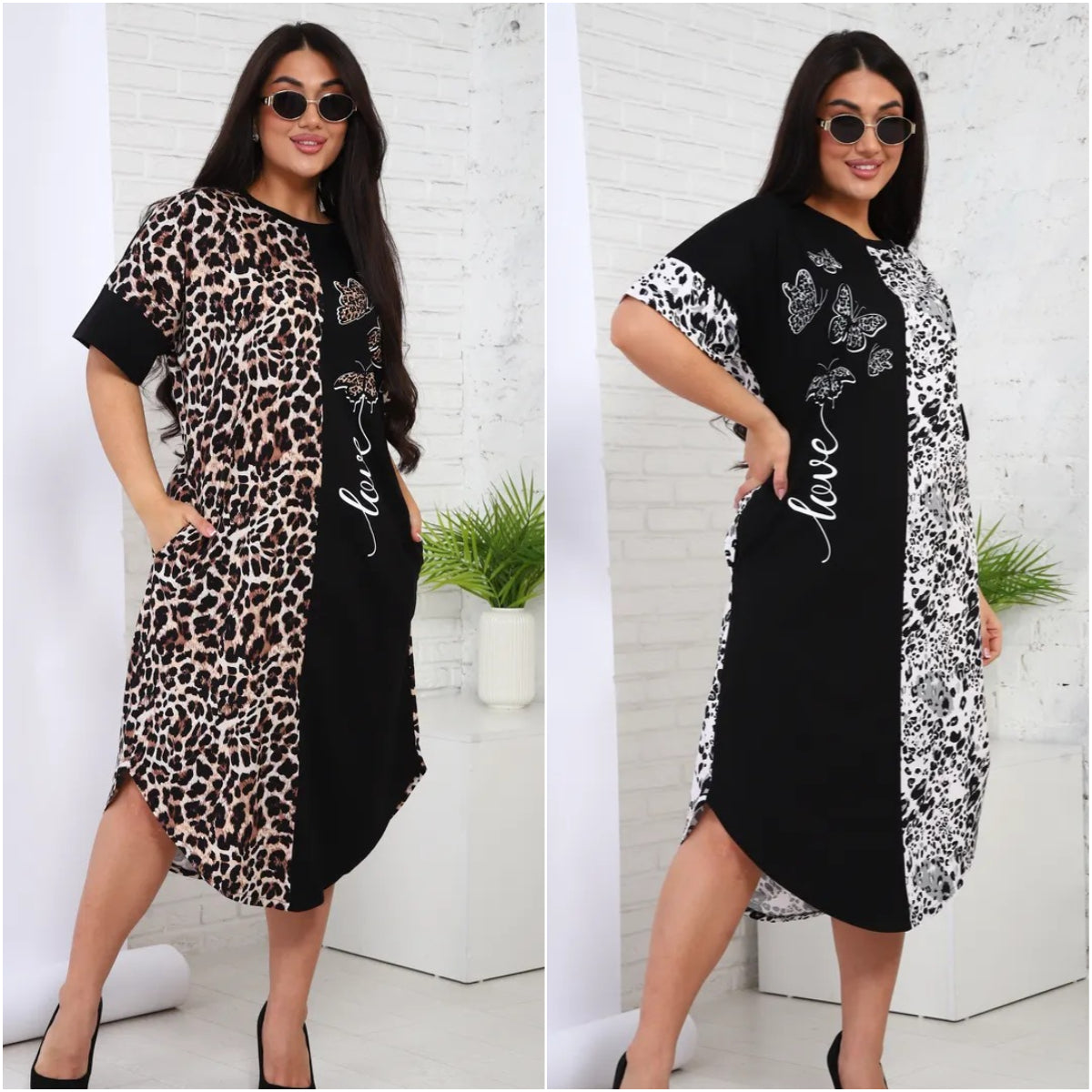 ✨🌼【S-5XL】Rochie nouă cu imprimeu leopard, mărime mare.