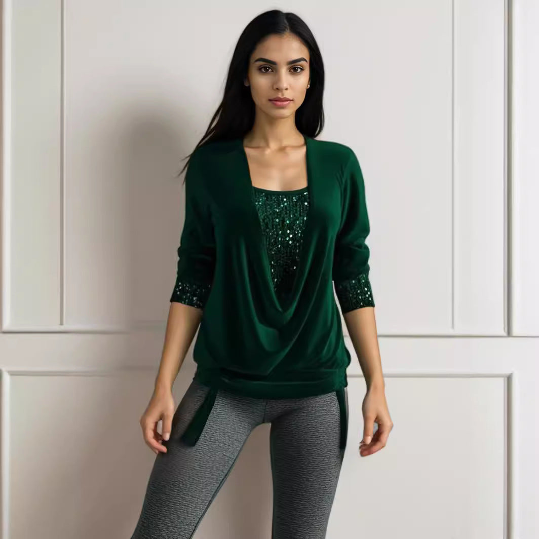 🎀 Nová dvoudílná sada s dlouhým rukávem Dámský top