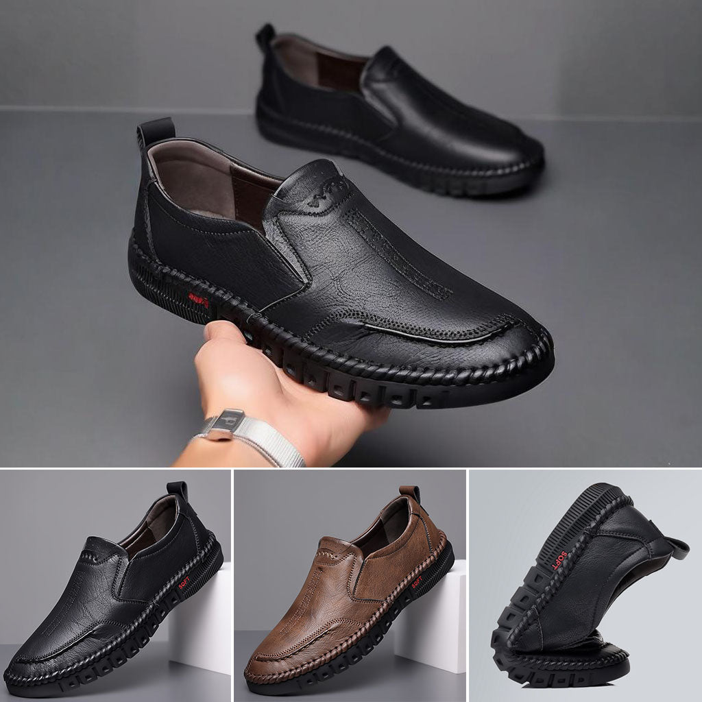 👞【39-44】2025 ležérna športová obuv pre mužov, vyrobená z pravej kože, s mäkkou podrážkou, protišmyková, priedušná 