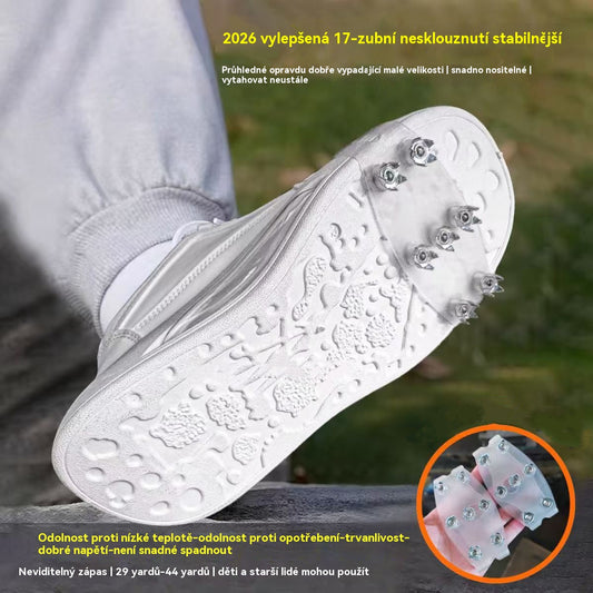 【🔥Kupte 2 a dostanete 2 zdarma】Návleky na boty s 5 zuby pro venkovní turistiku, protiskluzové, vhodné pro turistiku ve sněhu, horolezectví, horolezectví a zimní ledové plochy
