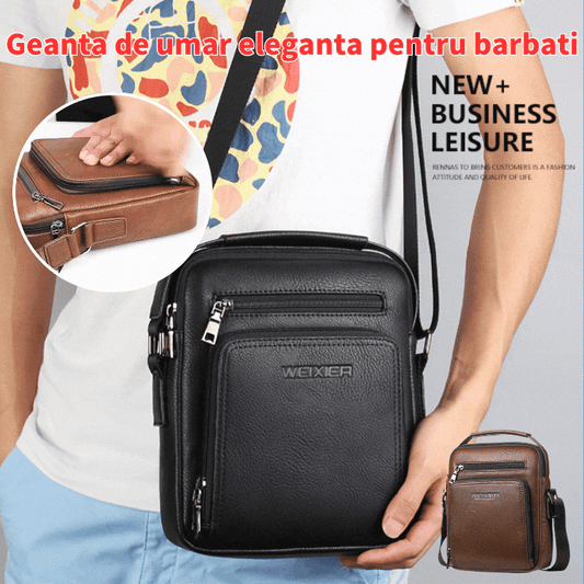 💼 Geantă de umăr din piele pentru bărbați, la modă nouă