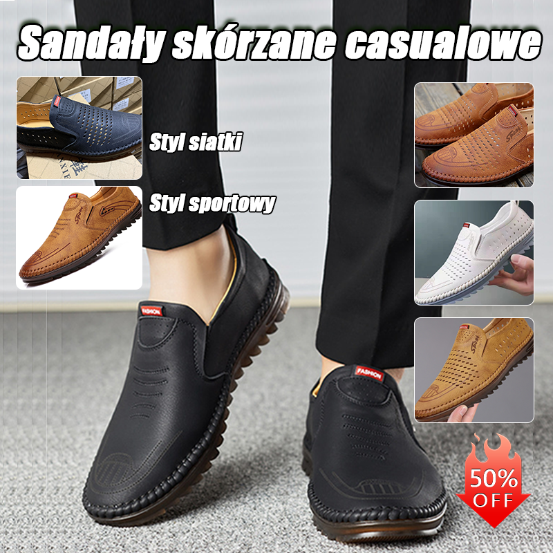 👟Pantofi casual din piele naturală pentru bărbați, lucrați manual