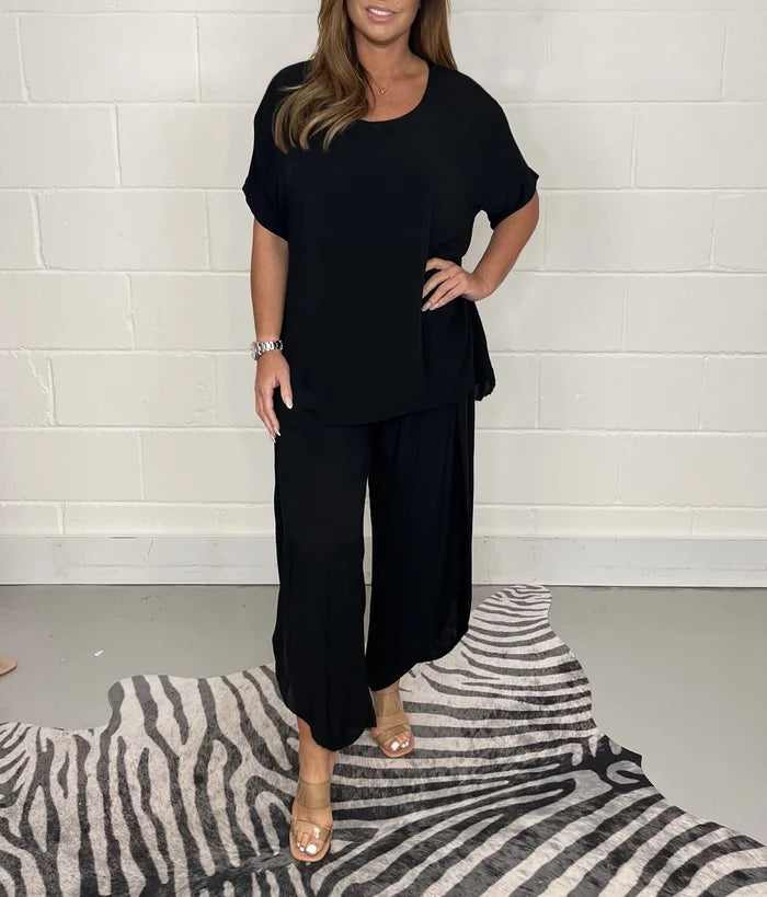 💓【S-5XL】2025 Costum casual de marime mari pentru femei【Top + Pantaloni】
