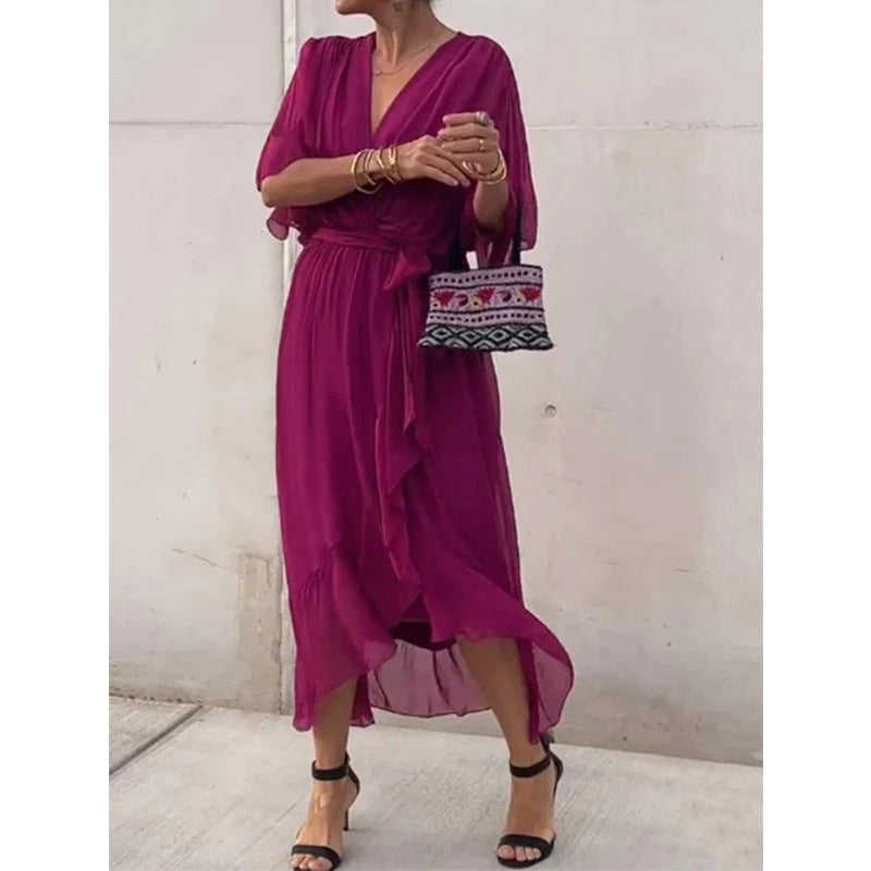 👗 Model nou pentru primăvara. [S-5XL] Rochie confecționată din șifon moale.
