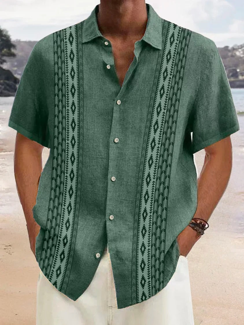 🎉👔【S-5XL】 Cămașă de vară cu mâneci scurte pentru bărbați cu rever