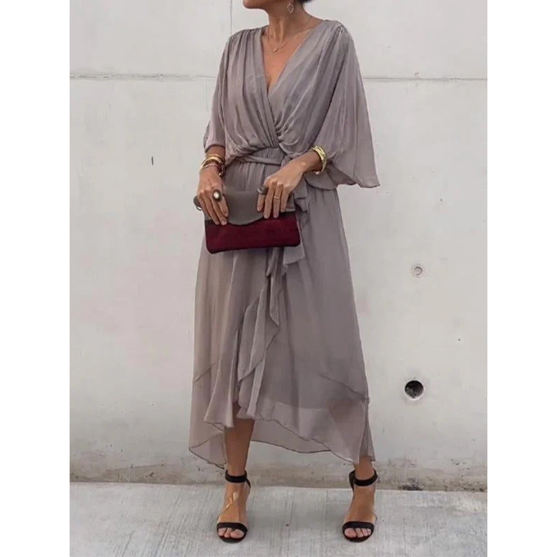 👗 Model nou pentru primăvara. [S-5XL] Rochie confecționată din șifon moale.