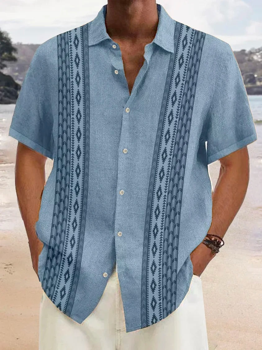 🎉👔【S-5XL】 Cămașă de vară cu mâneci scurte pentru bărbați cu rever