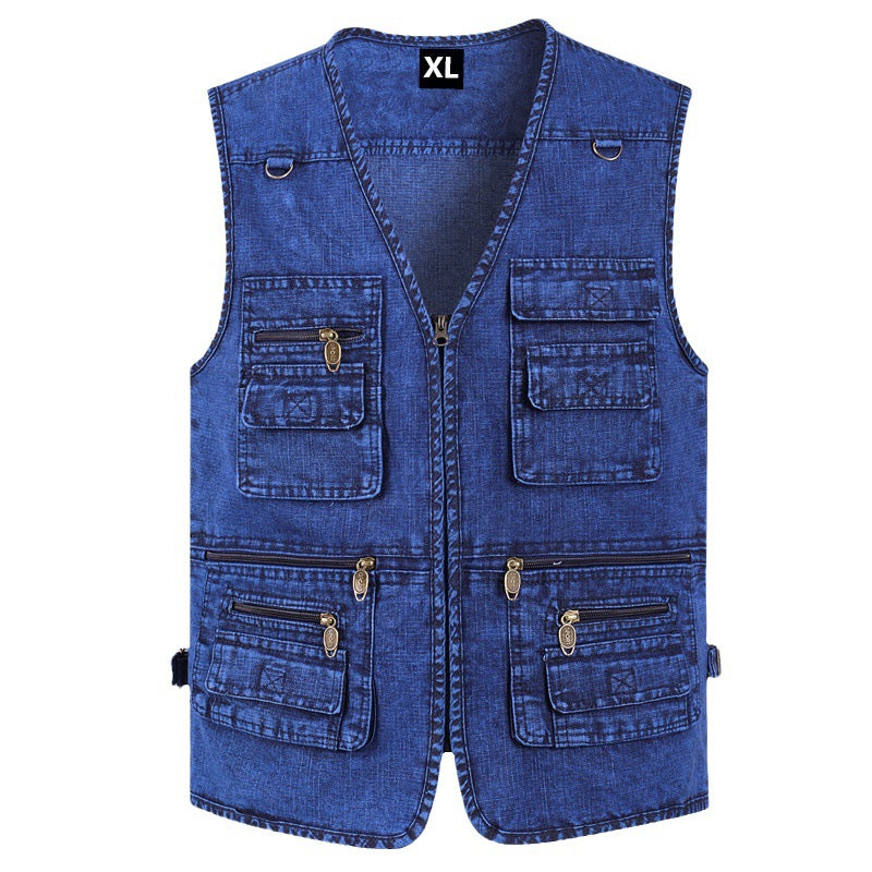 🔥👏【XL-7XL】2025 Moška denim jopica z več žepi