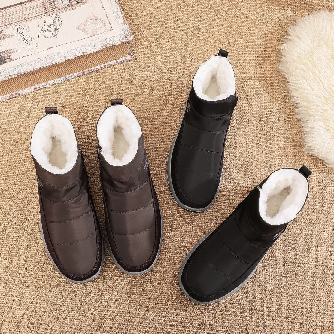 🔥【39-45】👟Cizme de zăpadă impermeabile din bumbac pentru bărbați❄️Lână pură