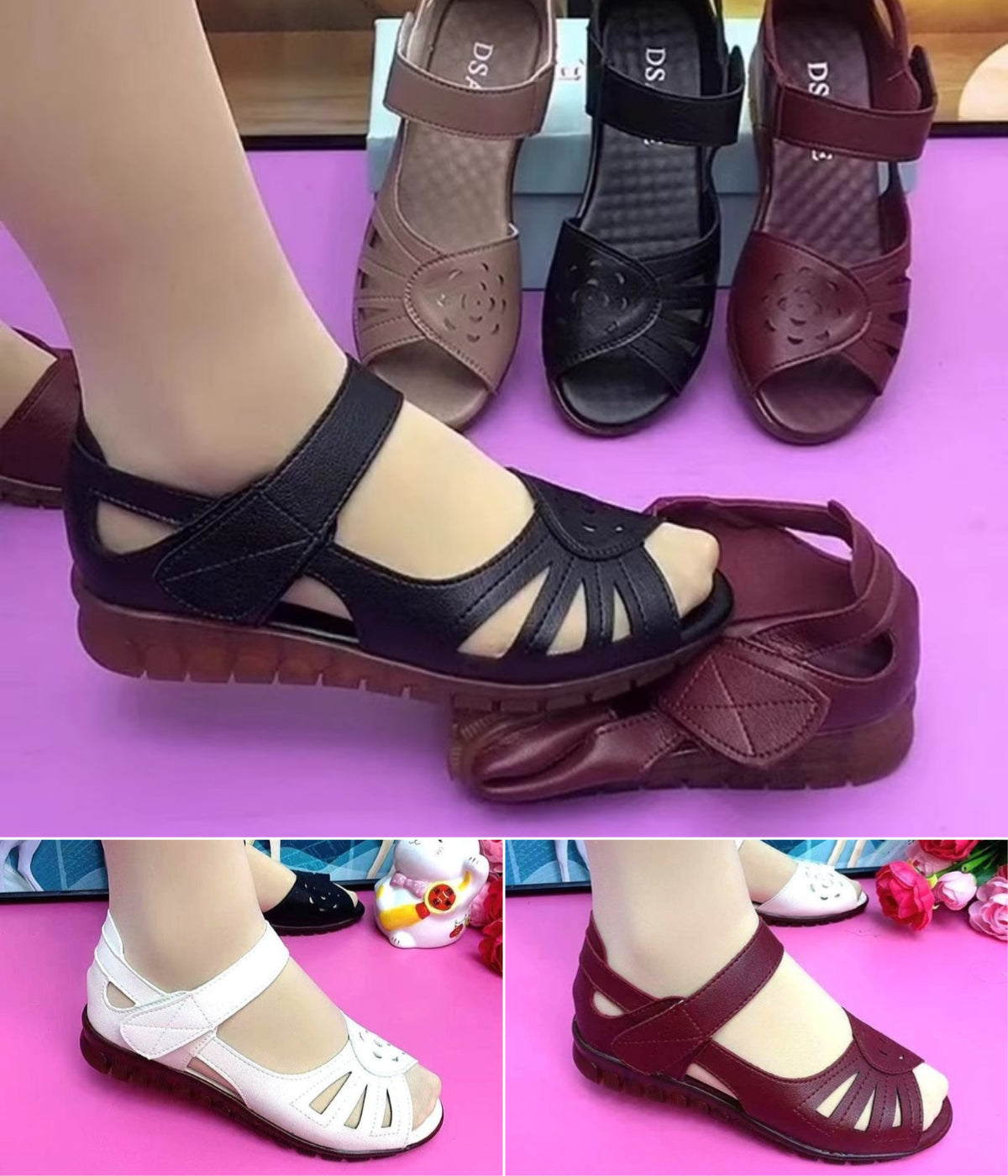 🥿🔥【35-41】Stil nou pentru vară, sandale confortabile de damă din piele naturală cu talpă moale