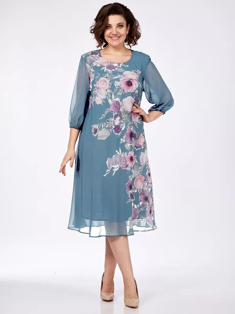 🌸💕【S-5XL】 Rochie elegantă cu imprimare florală de primăvară