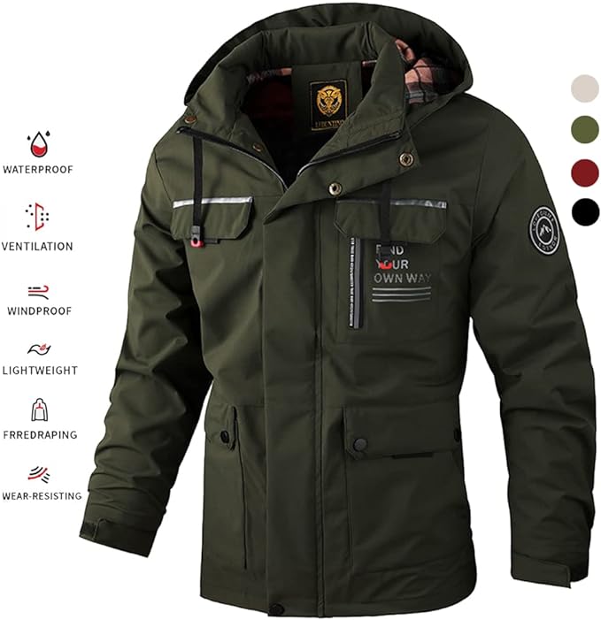 🎆【M-6XL】Nová pánska teplá jesenno-zimná vetruodolná a nepremokavá bunda