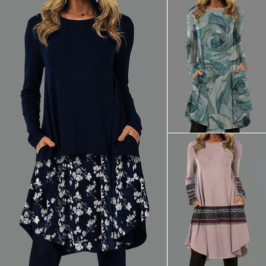 👗【S-5XL】Nova obleka v vintage etničnem slogu z različnimi cvetličnimi okraski -- Ženska moda vrhunske kakovosti