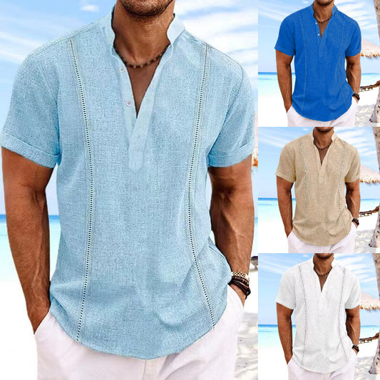 😎☀️【S-3XL】Cămașă casual din bumbac de resort pentru bărbați 2024