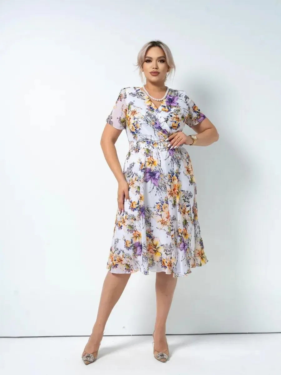 🌸👗【S-5XL】Fustă din șifon cu temperament floral