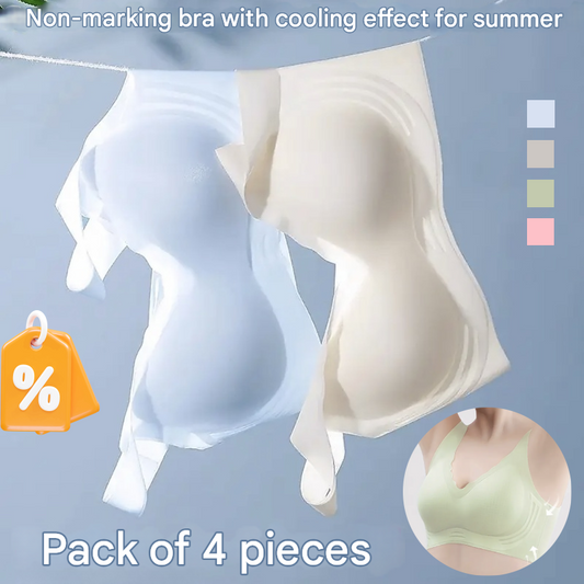 💁‍♀️✨【2 piese】Sutien de vară ultra-subțire, răcoros, fără cusături, mătase rece respirabilă, spate confortabil și frumos.