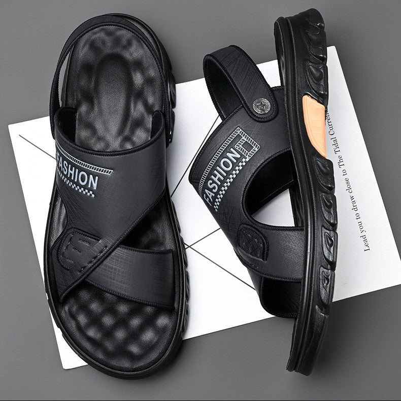 👍【38-44】Sandale confortabile pentru bărbați din piele, cu talpă moale