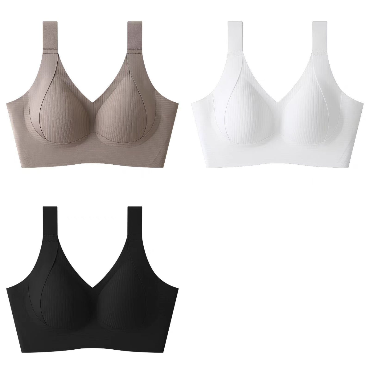 😍【Balení 3 kusů】Dámská bezešvá podprsenka pro plnoštíhlé ❤️【40-95 kg】