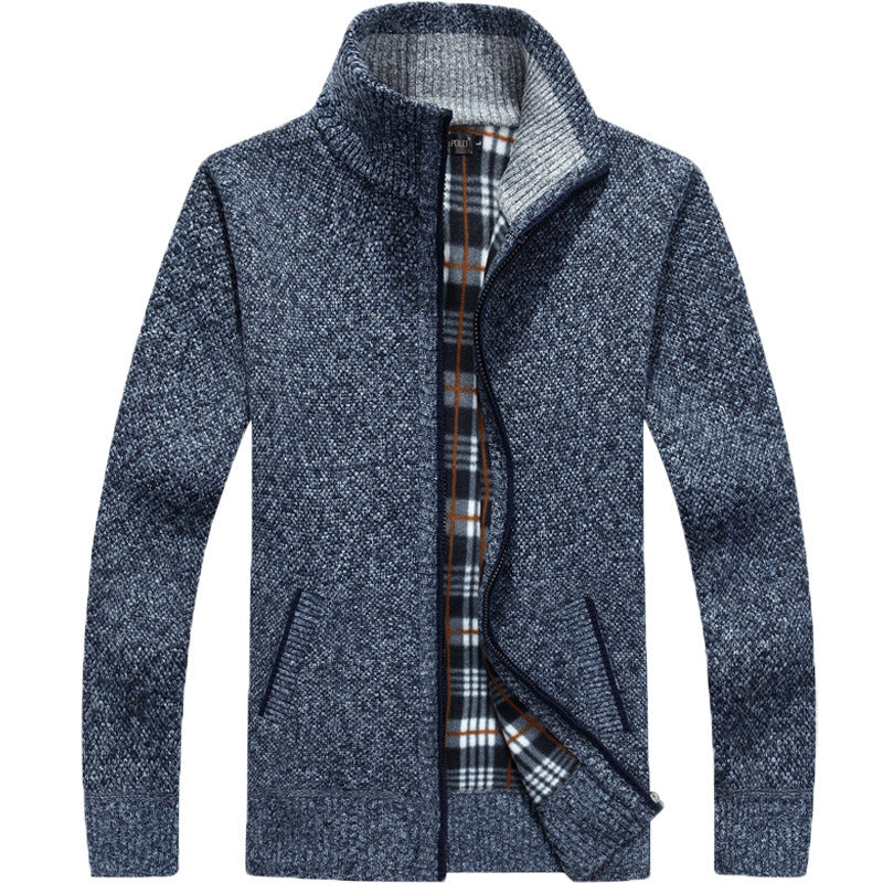 🍁 [M~3XL] Nov jesenski in zimski moški ohlapen pulover z ovratnikom in zadrgo velika velikost