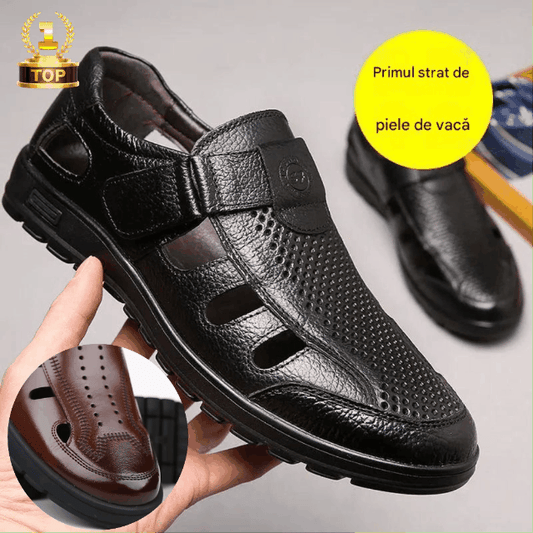 👞💨 Sandale de vară din piele naturală pentru bărbați, respirabile
