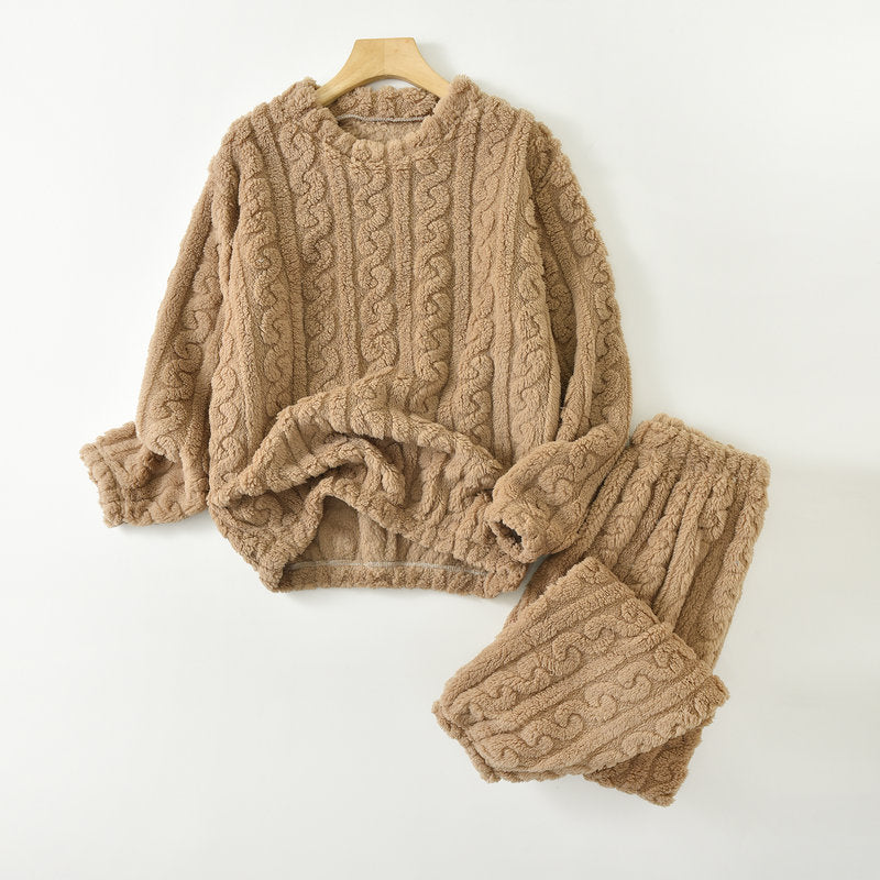 🌺【45-90kg】✨ Dámska mäkká a pohodlná teplá zimná pyžamová súprava