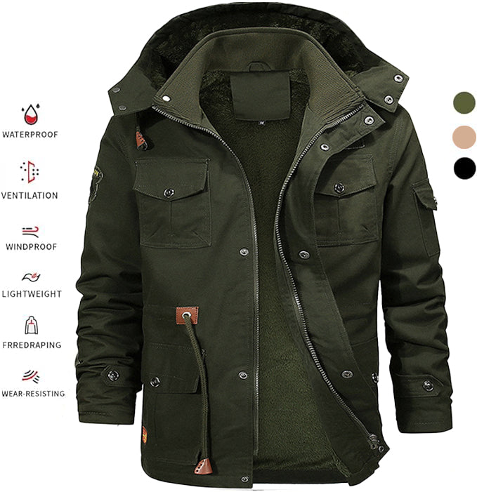 👨‍🎨【M-5XL】Pánská zesílená sametová bunda s kapucí, podzimní a zimní