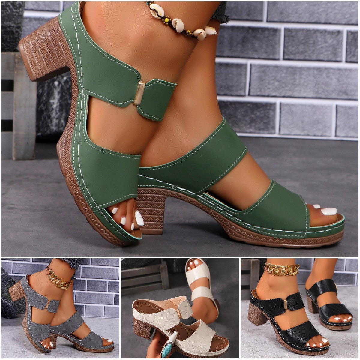 😊👡【Vânzare la cald】【36-43】 2025 noi papuci cu toc înalt