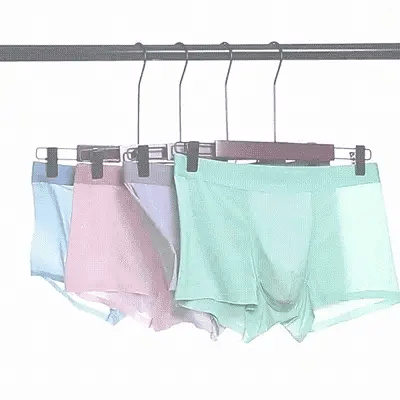 💦🧊【6 bucati】Slip boxer din mătase de gheață respirabil pentru bărbați.