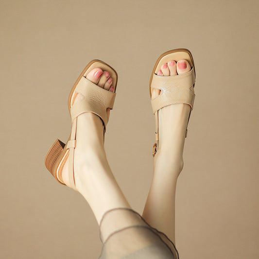 👡✔【Calitate bună】Sandale simple și rafinate, cu vârful deschis