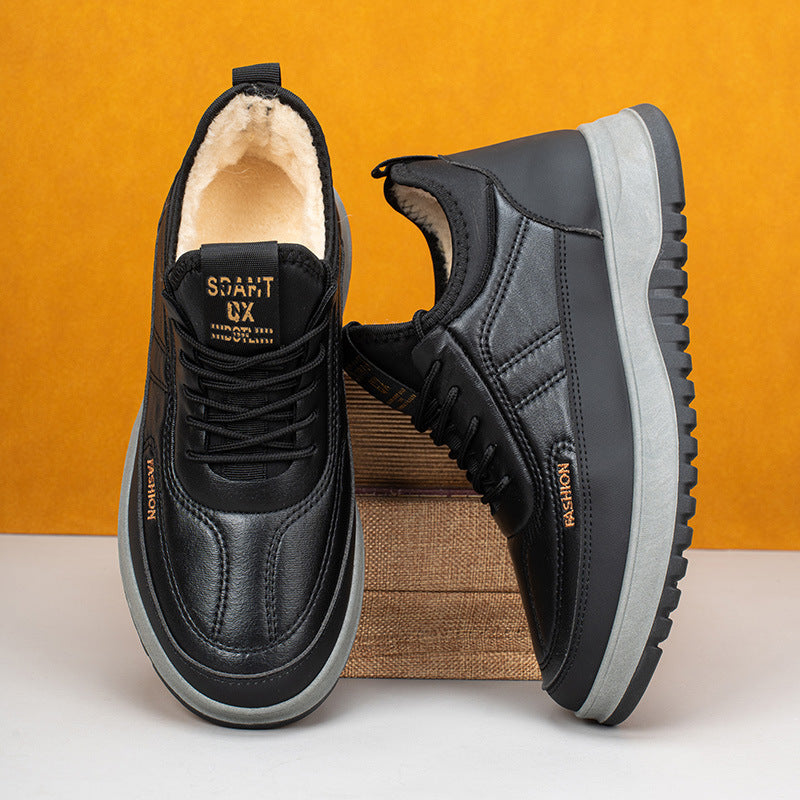 ⛄🥾【39-45】Férfi téli sportcipő szabadidőre, valódi bőrből, vízálló, puha talpú és bársonyból