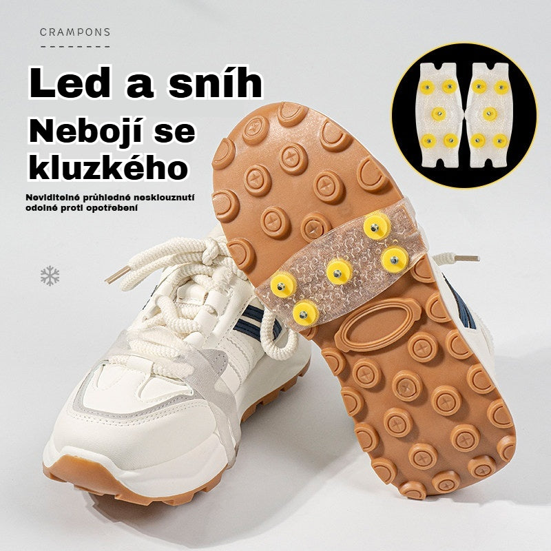 👴🚶🏔️Kupte 2 a dostanete 2 zdarma🔥Neviditelné 5zubé protiskluzové návleky na mačky, průhledné venkovní návleky na sněhovou turistiku, horolezectví, horolezectví, zimní ledový povrch, nezbytný pro seniory.