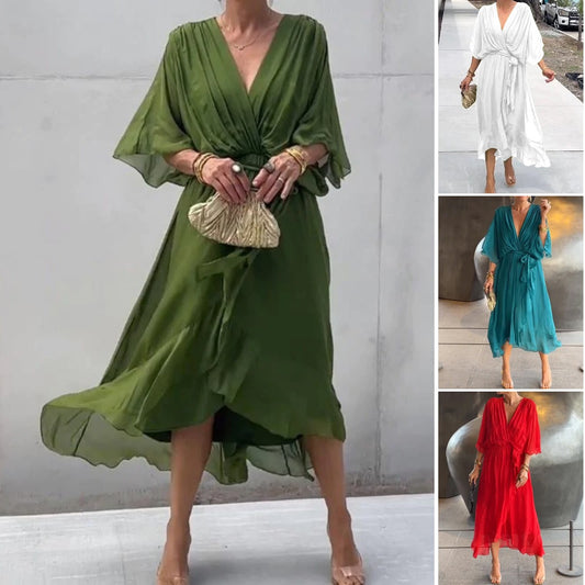 👗 Model nou pentru primăvara. [S-5XL] Rochie confecționată din șifon moale.