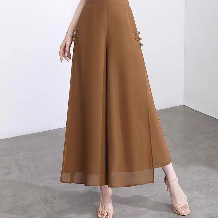 🔥【XL-5XL】【Stil nou de vară 2025】 Pantaloni largi, din șifon, în nouă puncte, pentru femei