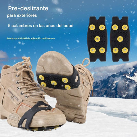 🏔️【Compra 2 y llévate 2 gratis】❄️Crampones invisibles antideslizantes de cinco dientes, cubrezapatos para exteriores, imprescindibles para caminar en la nieve, escalar montañas y rocas.