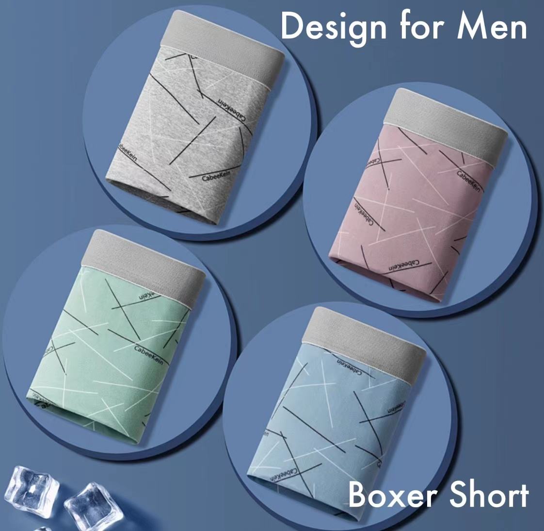 🧊💁‍♂️ (4 bucata) Boxeri bărbătești din mătase glacială fără cusături