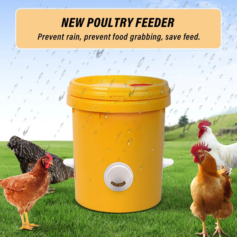 🐓【Perforator + 5 alimentatoare】Hrănitor automat pentru pui, rață și gâscă