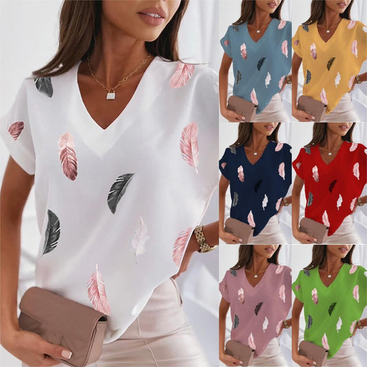 😍✨【S-6XL】Tricou pentru femei cu imprimeu cu pene 3D