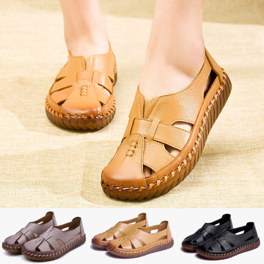 💞【35~41】Sandale plate pentru femei din piele moale de piele goală