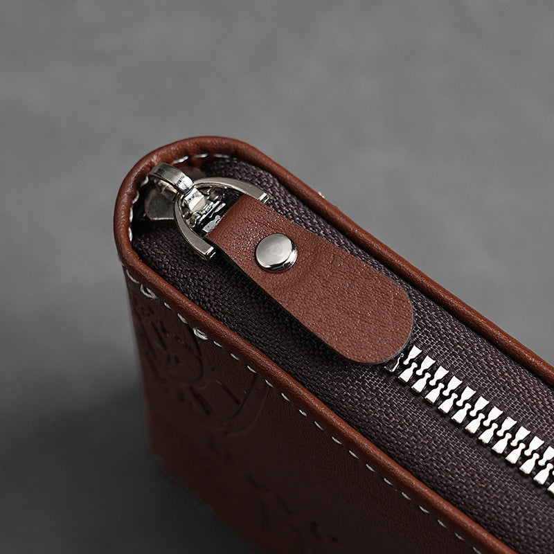 🔥🔥【Kupte 1 a získejte 1 zdarma】Nová a stylová pánská krátká peněženka na zip v retro stylu.