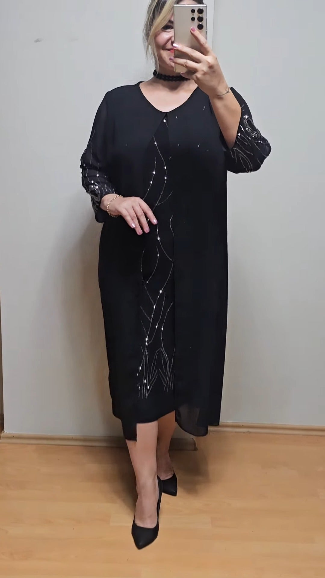 🎀 Lichidare limitată în timp 🔥【S-5XL】Rochie midi elegantă și la modă cu mâneci din tul