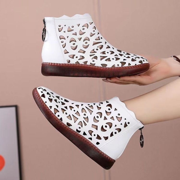 【35-42】Pantofi sport damă din piele moale, cu talpă plată și gol, vara anului_4047425
