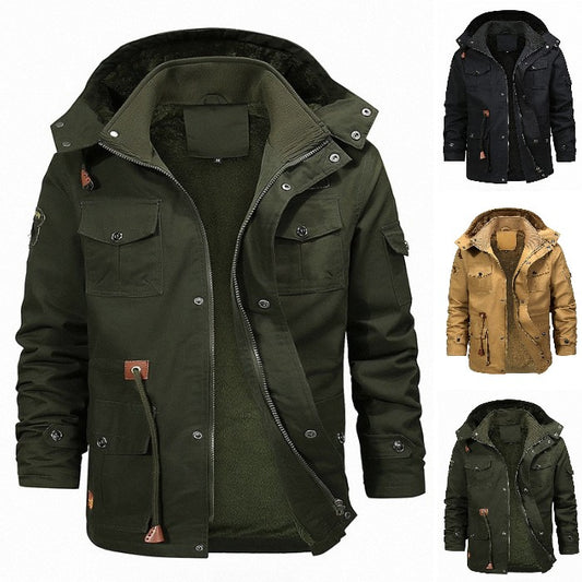 👨‍🎨【M-5XL】Moška ojačana žametna jakna s kapuco, jesensko-zimska