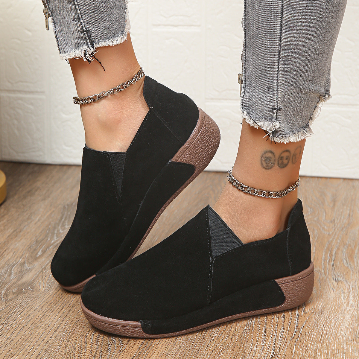 👡Νέα φθινοπωρινά γυναικεία δερμάτινα casual παπούτσια