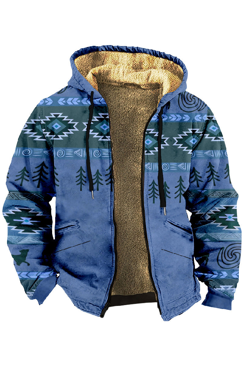 ✨👔【S-4XL】Podzimní a zimní ležérní pánský kabát s tlustým sametem a teplou kapucí z jehněčí vlny