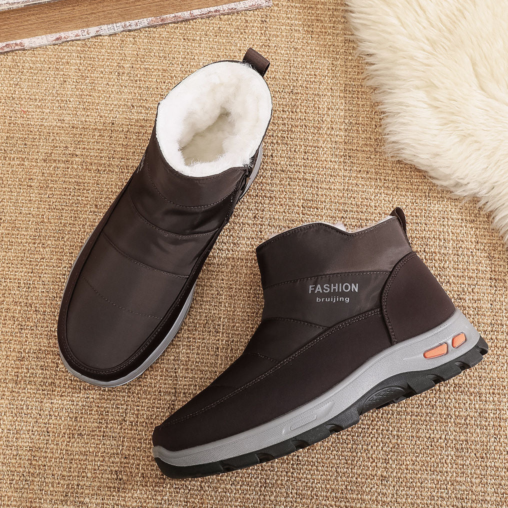 🔥【39-45】👟Cizme de zăpadă impermeabile din bumbac pentru bărbați❄️Lână pură