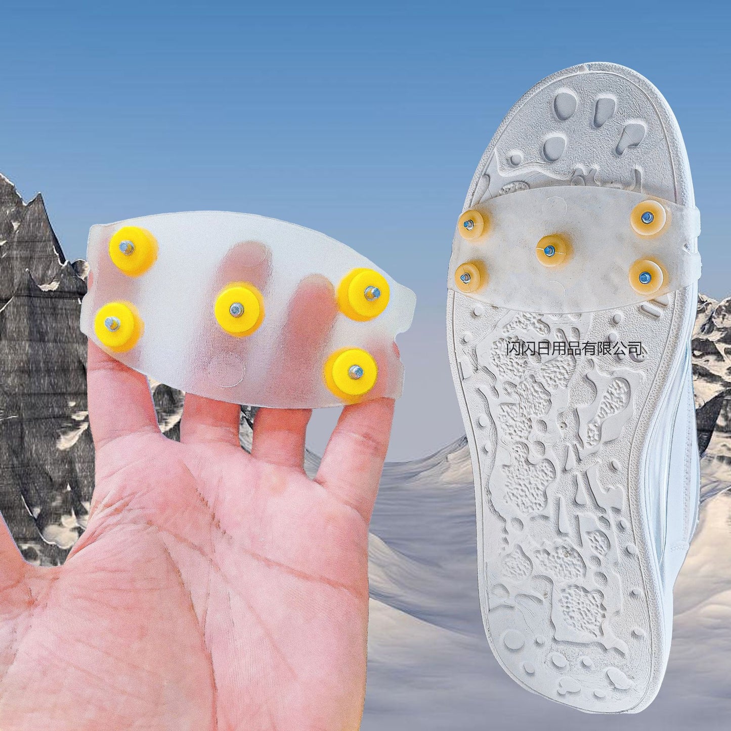 👴🚶🏔️Kupte 2 a dostanete 2 zdarma🔥Neviditelné 5zubé protiskluzové návleky na mačky, průhledné venkovní návleky na sněhovou turistiku, horolezectví, horolezectví, zimní ledový povrch, nezbytný pro seniory.