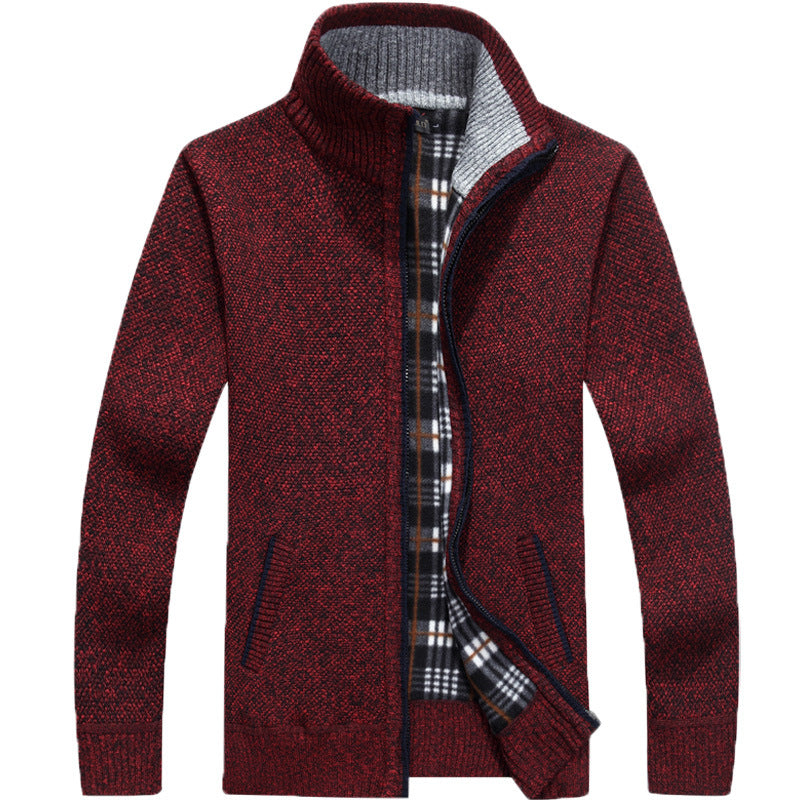 🍁 [M~3XL] Nov jesenski in zimski moški ohlapen pulover z ovratnikom in zadrgo velika velikost