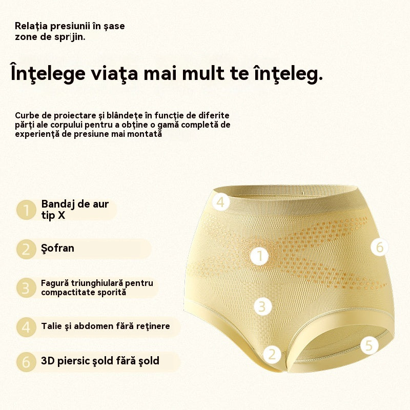 💕【Set de 3】Chiloți confortabili antibacterieni cu talie înaltă Tummy Tuck.