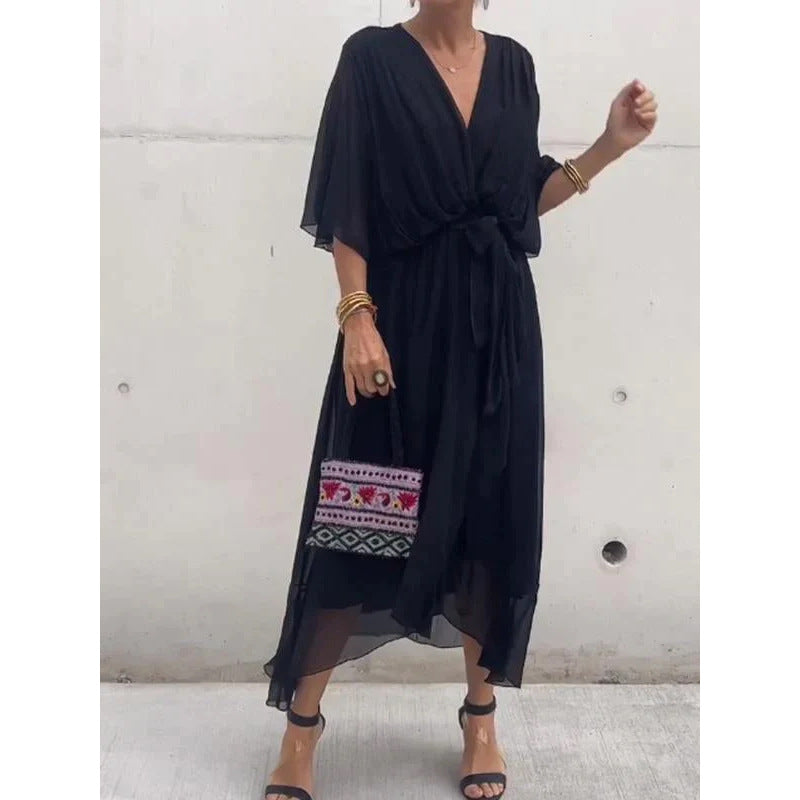 👗 Model nou pentru primăvara. [S-5XL] Rochie confecționată din șifon moale.